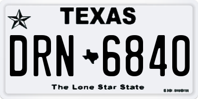 TX license plate DRN6840