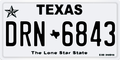 TX license plate DRN6843