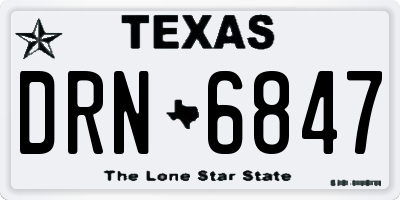 TX license plate DRN6847