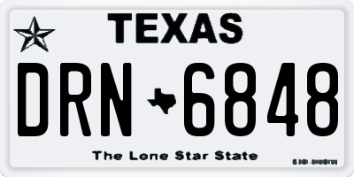 TX license plate DRN6848