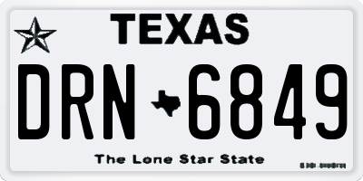 TX license plate DRN6849
