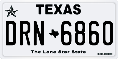 TX license plate DRN6860