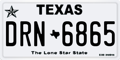 TX license plate DRN6865