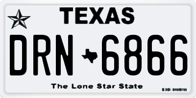 TX license plate DRN6866