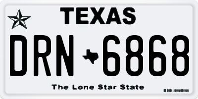 TX license plate DRN6868