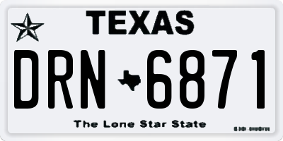 TX license plate DRN6871