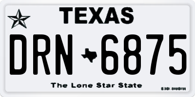 TX license plate DRN6875