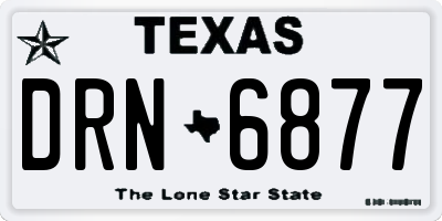 TX license plate DRN6877