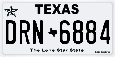 TX license plate DRN6884