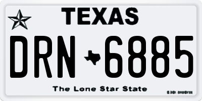 TX license plate DRN6885