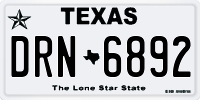 TX license plate DRN6892