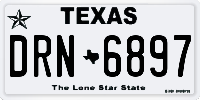 TX license plate DRN6897