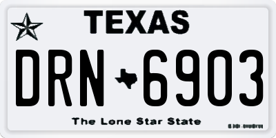 TX license plate DRN6903