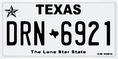 TX license plate DRN6921
