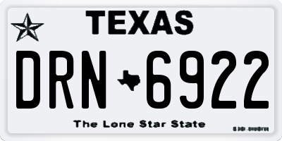 TX license plate DRN6922