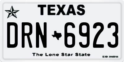TX license plate DRN6923