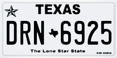 TX license plate DRN6925
