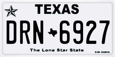 TX license plate DRN6927