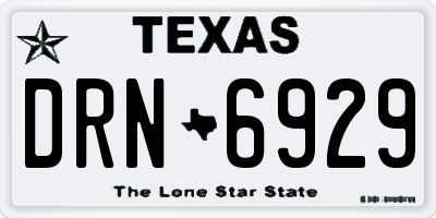 TX license plate DRN6929