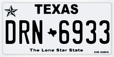 TX license plate DRN6933
