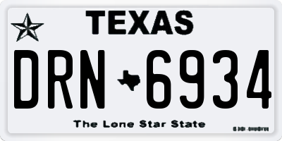 TX license plate DRN6934