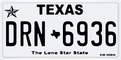 TX license plate DRN6936