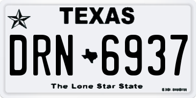 TX license plate DRN6937