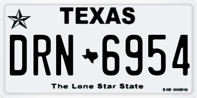 TX license plate DRN6954