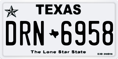 TX license plate DRN6958