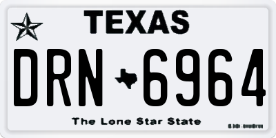TX license plate DRN6964