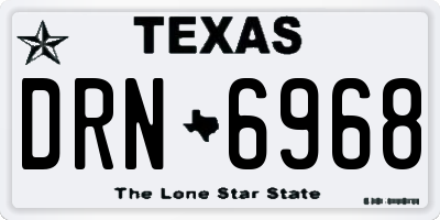 TX license plate DRN6968