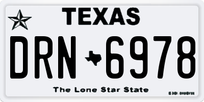 TX license plate DRN6978