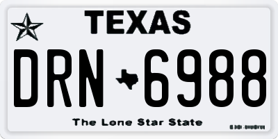 TX license plate DRN6988