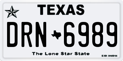 TX license plate DRN6989