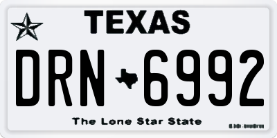 TX license plate DRN6992