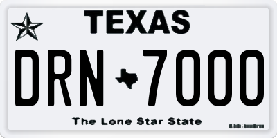 TX license plate DRN7000