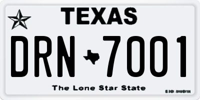 TX license plate DRN7001