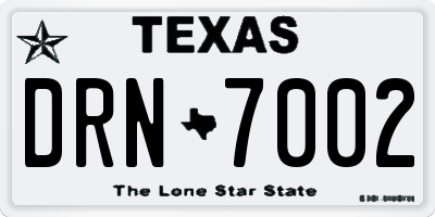 TX license plate DRN7002