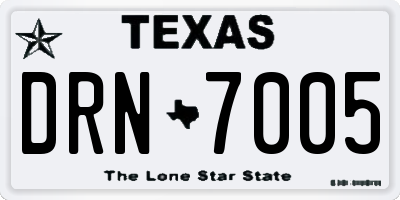 TX license plate DRN7005