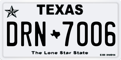 TX license plate DRN7006