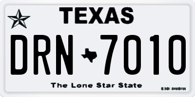 TX license plate DRN7010