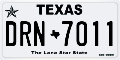 TX license plate DRN7011