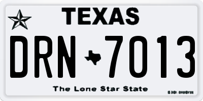 TX license plate DRN7013