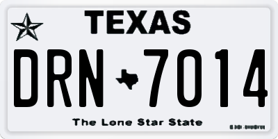 TX license plate DRN7014