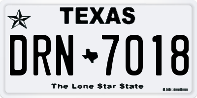 TX license plate DRN7018