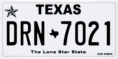 TX license plate DRN7021