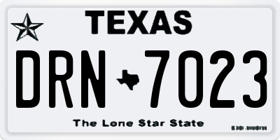 TX license plate DRN7023