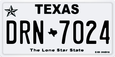 TX license plate DRN7024