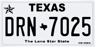 TX license plate DRN7025