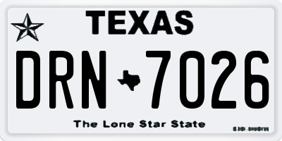 TX license plate DRN7026